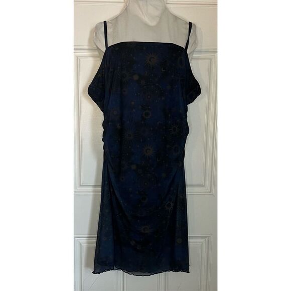 Cosmic Aura Celestial Ruched Cami Dress Plus Size 1 - Picture 2 of 8